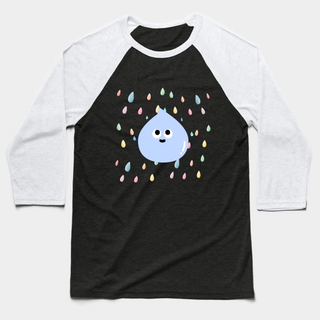 raindrops fall, raindrops, cute, lovely, adorable, charming, sweet raindrops Baseball T-Shirt by zzzozzo